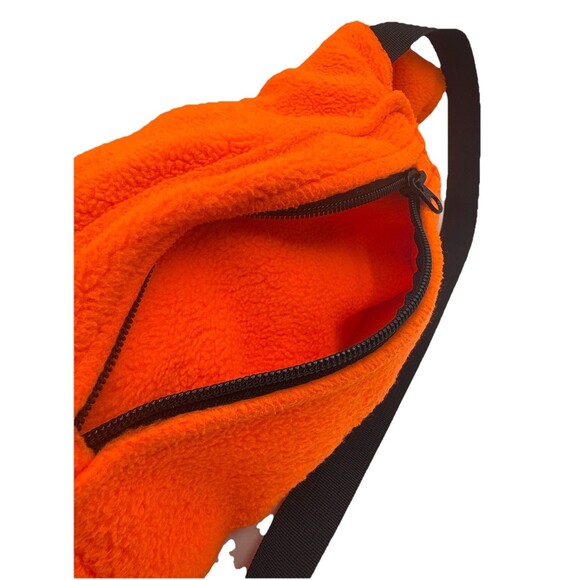 Cabela’s Blaze Orange Fleece Hand Muff Hunting Warmer Pouch Zip Pocket - Picture 3 of 8